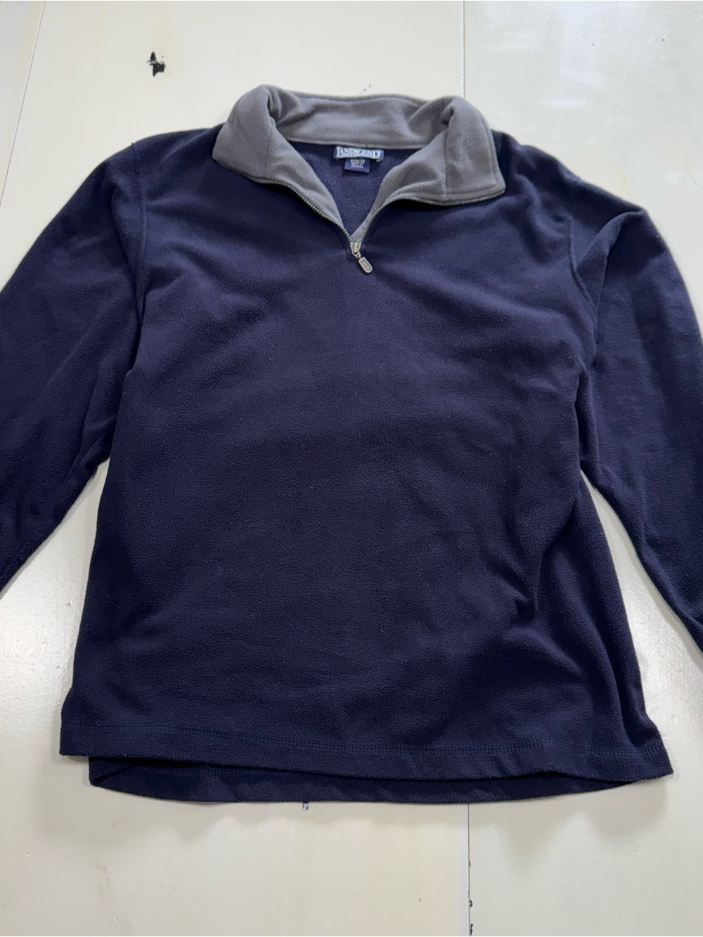 Vintage Y2K Lands' End Fleece Quarter-Zip Pullover (Youth M 10-12)